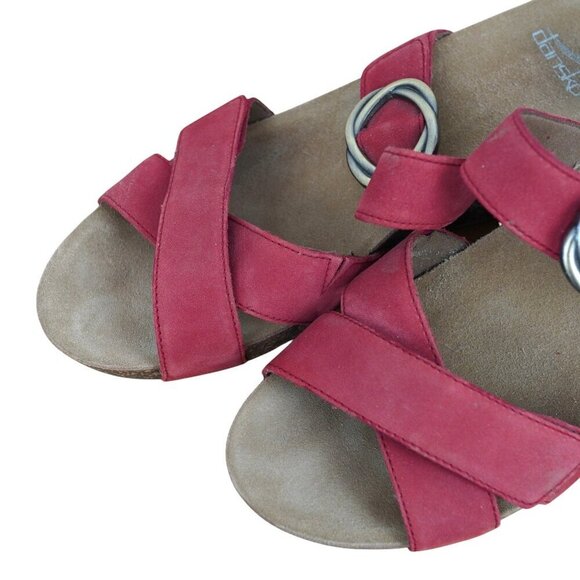 Dansko Suzie Womens Red Wedge Sandals‎ With Buckle Strap Sz 9.5 - 10 - Picture 5 of 8